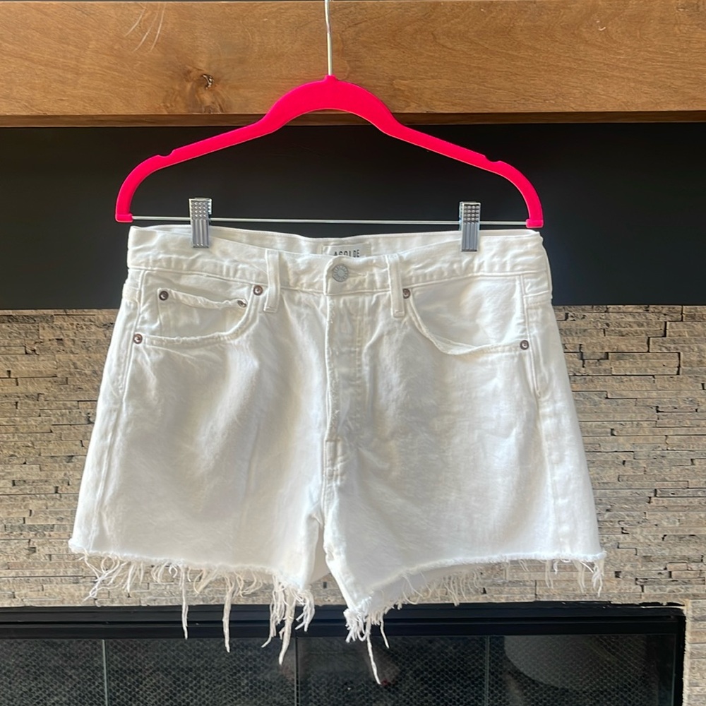EUC Agolde Parker Long Short in Panna Cotta 28